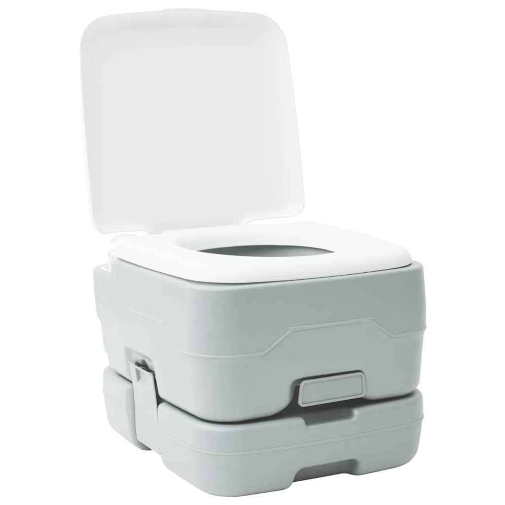 VidaXL inodoro de camping gris y blanco 41,5 x 36,5 x 30 cm polietileno