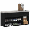Panca per scarpe Vidaxx 102x30,5x45 cm in truciolare rovere nero