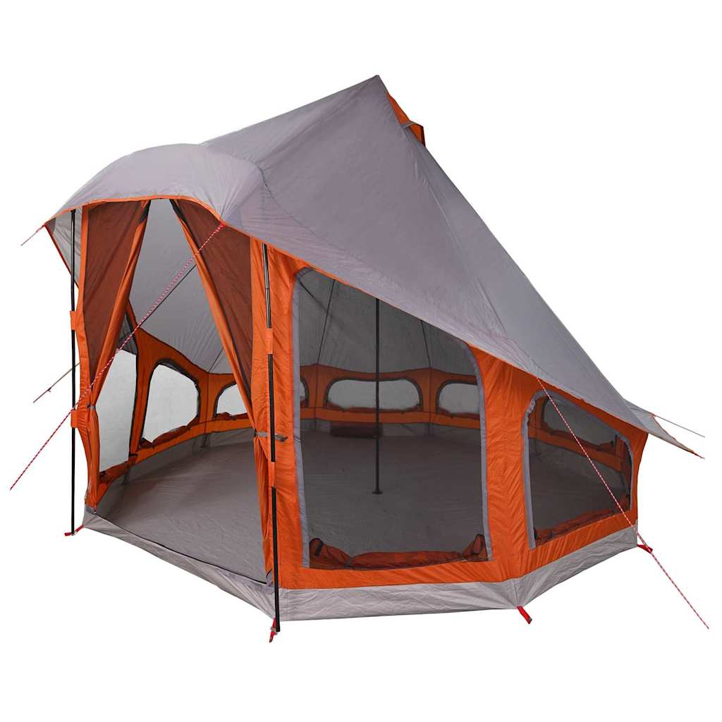 Tenda familiare Vidaxx Teepee grigio e arancione 404 x 370 x 270 cm