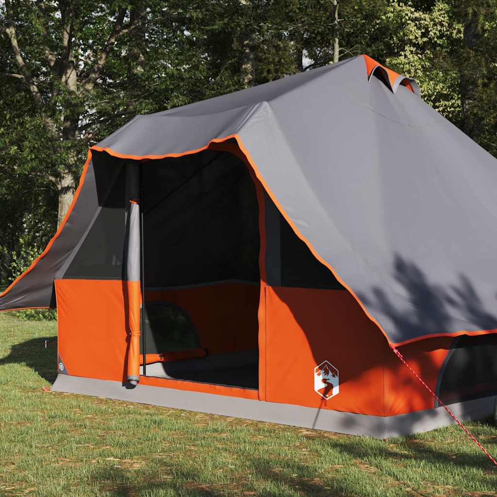 Tenda teepee Vidaxx con tetto grigio e arancione 358 x 296 x 258 cm taffetà