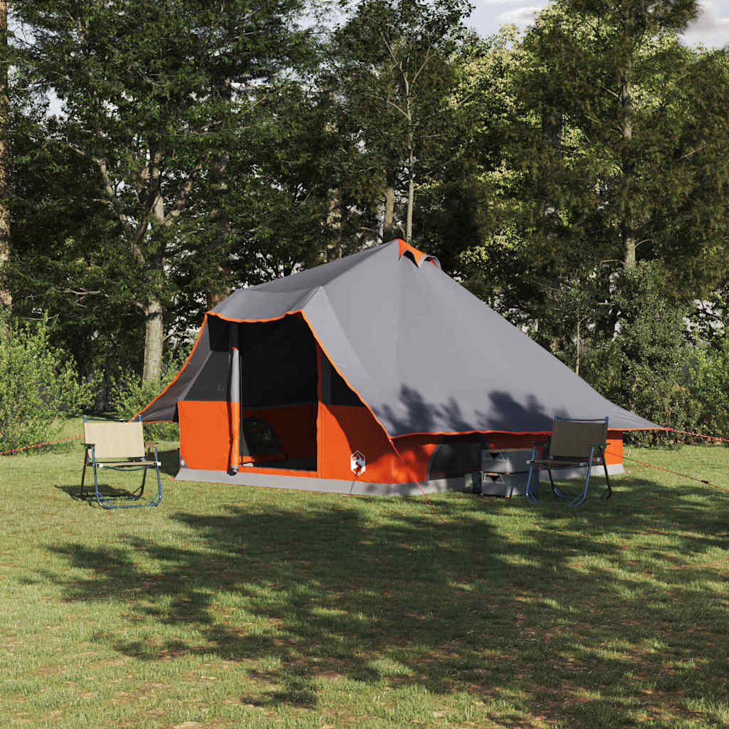 Tenda teepee Vidaxx con tetto grigio e arancione 358 x 296 x 258 cm taffetà
