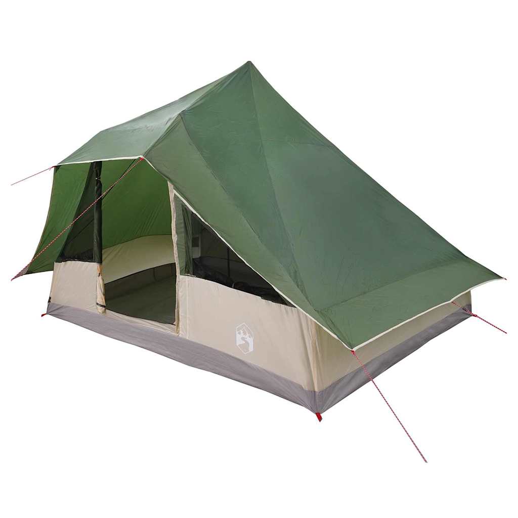 Tienda tipi Vidaxx con techo y almacenamiento verde 364 x 281 x 257 cm tafetán