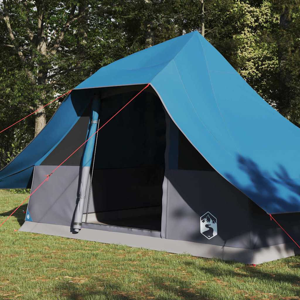 Tienda tipi Vidaxx con techo y almacenamiento azul 364 x 281 x 257 cm tafetán