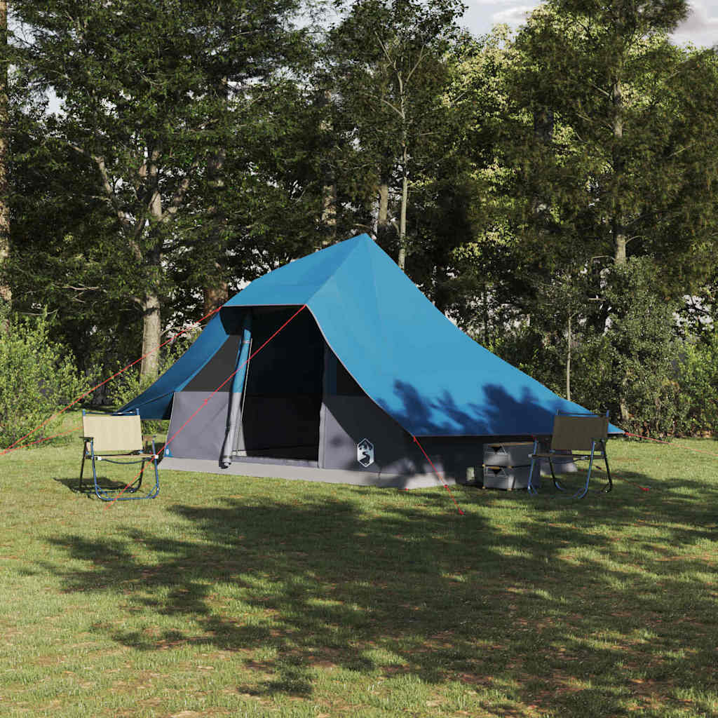 Tienda tipi Vidaxx con techo y almacenamiento azul 364 x 281 x 257 cm tafetán