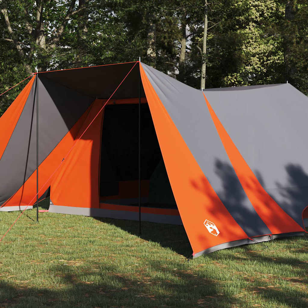 Vidaxl gezinstent met dak grijs en oranje 660 x 456 x 200 cm