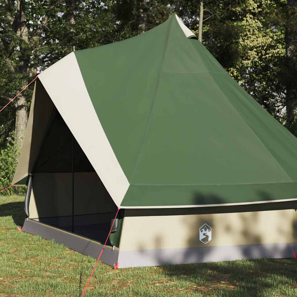 Tenda familiare Vidaxx Teepee verde e beige 400 x 346 x 250 cm