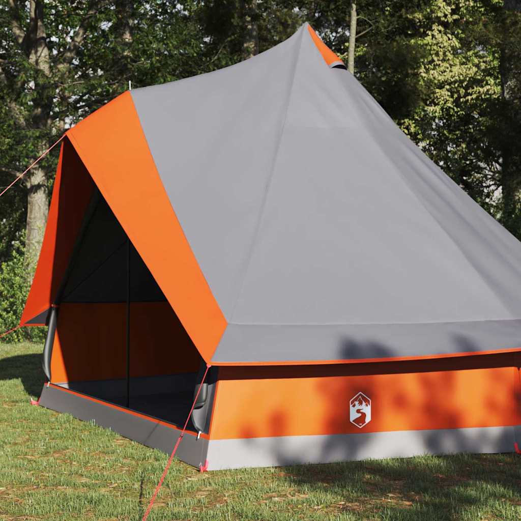 Tenda familiare Vidaxx Teepee grigio e arancione 400 x 346 x 250 cm