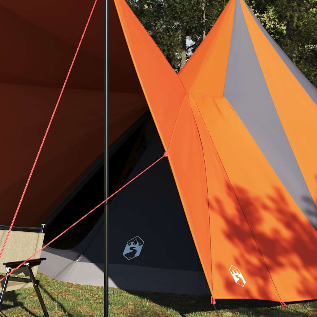 Tenda familiare Vidaxx Teepee grigio e arancione 510 x 690 x 330 cm