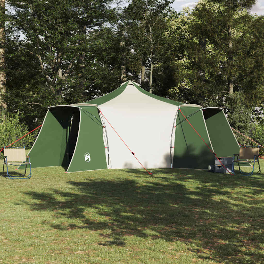 Tenda teepee Vidaxx con tetto in tessuto verde e beige 492 x 492 x 275 cm