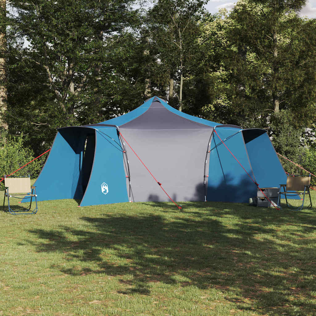 Tienda tipi Vidaxx con techo tela azul y gris 492 x 492 x 275 cm