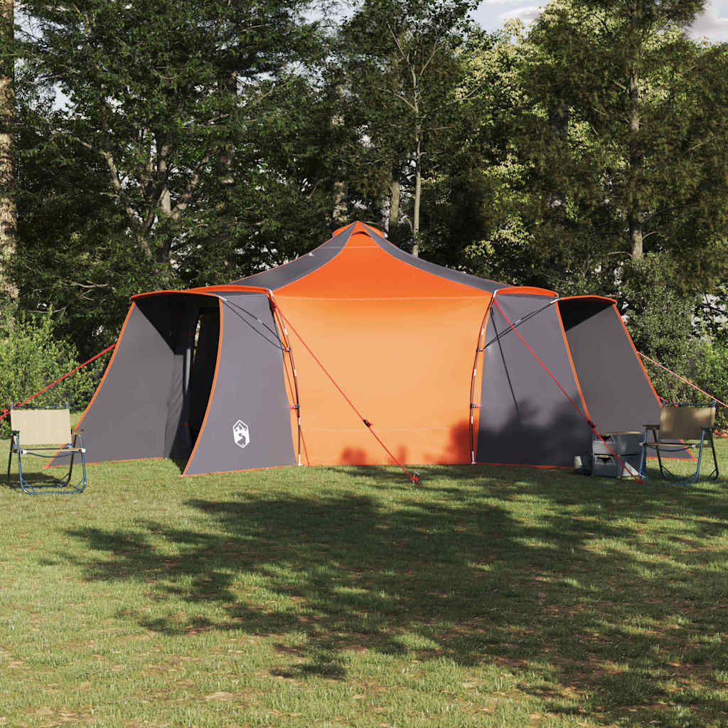 Tienda tipi Vidaxx con techo de tela gris y naranja 492 x 492 x 275 cm
