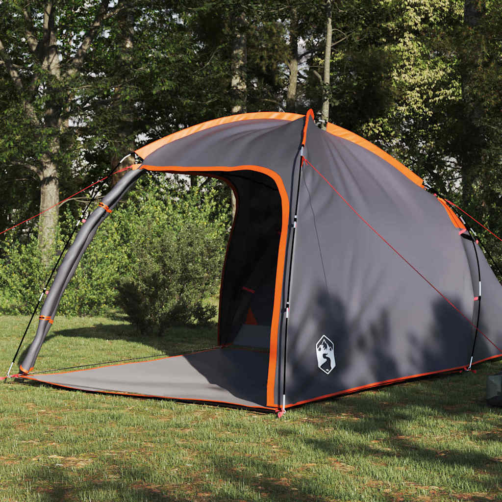 Tienda de campaña vidaxx gris y naranja 370 x 230 x 185 cm poliéster y fibra de vidrio