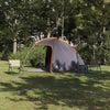Tienda de campaña vidaxx gris y naranja 370 x 230 x 185 cm poliéster y fibra de vidrio