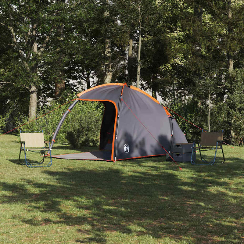 Tienda de campaña vidaxx gris y naranja 370 x 230 x 185 cm poliéster y fibra de vidrio