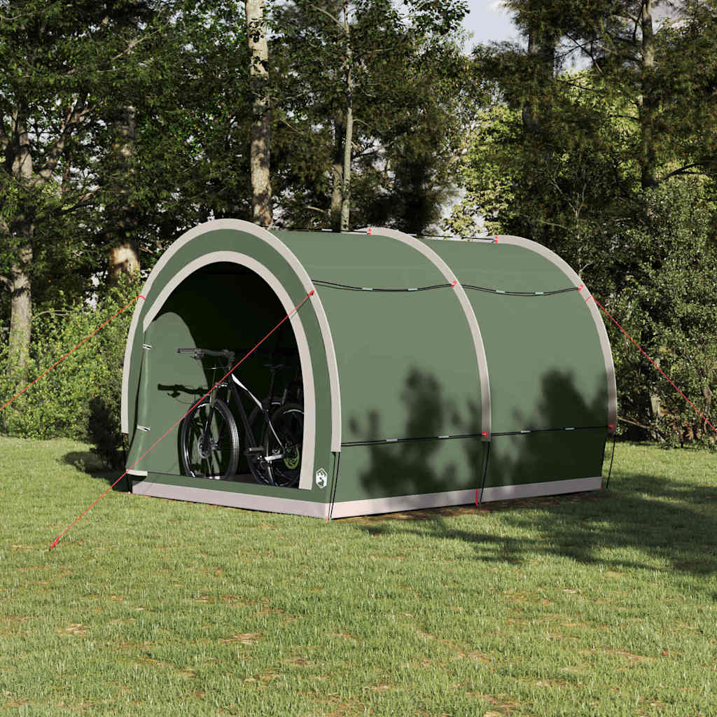 Tenda da bicicletta Vidaxx con tetto con ripostiglio verde 256 x 222 x 182 cm