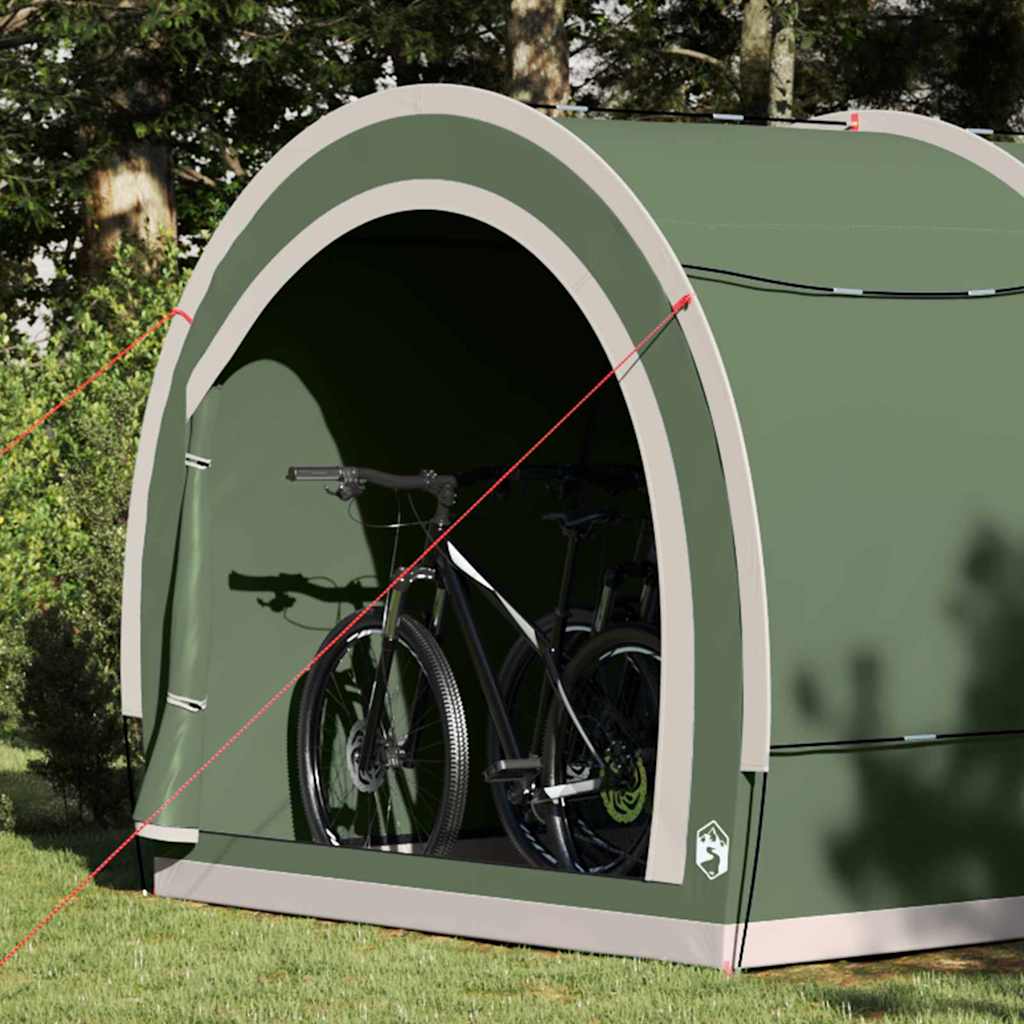 Tenda da bicicletta Vidaxx con tetto con ripostiglio verde 256 x 222 x 182 cm
