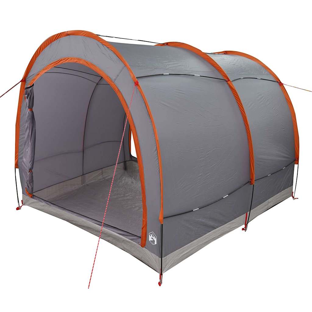 Tenda da bicicletta Vidaxxl con tetto con ripostiglio grigio e arancione 256 x 222 x 182 cm