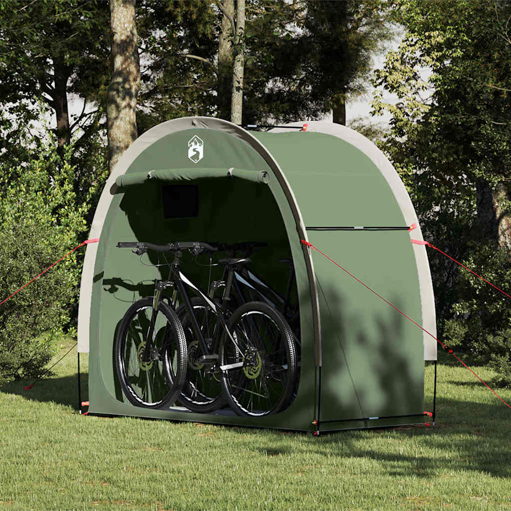 Tenda da bicicletta Vidaxx con tetto con ripostiglio verde 210 x 90 x 174 cm