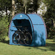 Tienda de campaña para bicicletas vidaxxl con techo y almacenamiento azul 210 x 90 x 174 cm