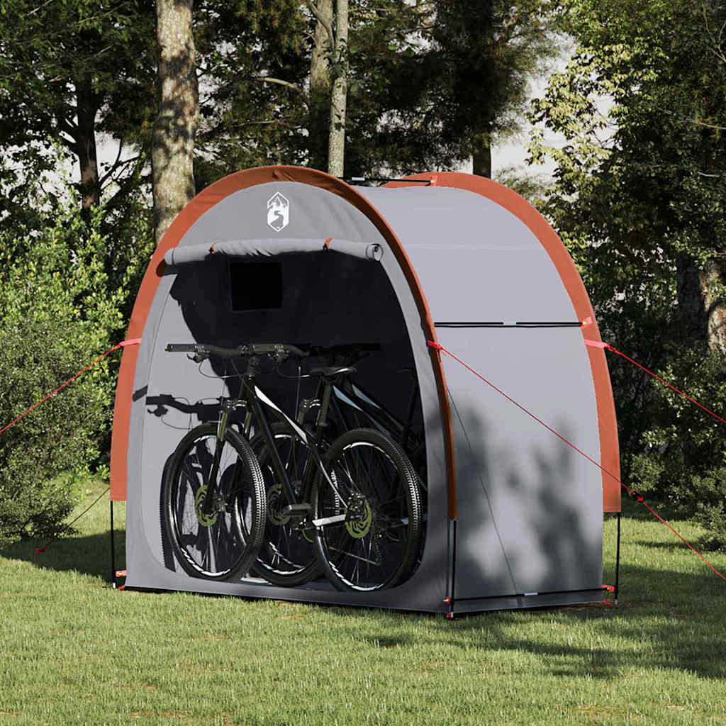 Tenda da bicicletta VidaXL con tetto con portaoggetti grigio e arancione 210 x 90 x 174 cm