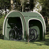 Vidaxl fietstent met dak met opslag groen 218 x 156 x 180 cm
