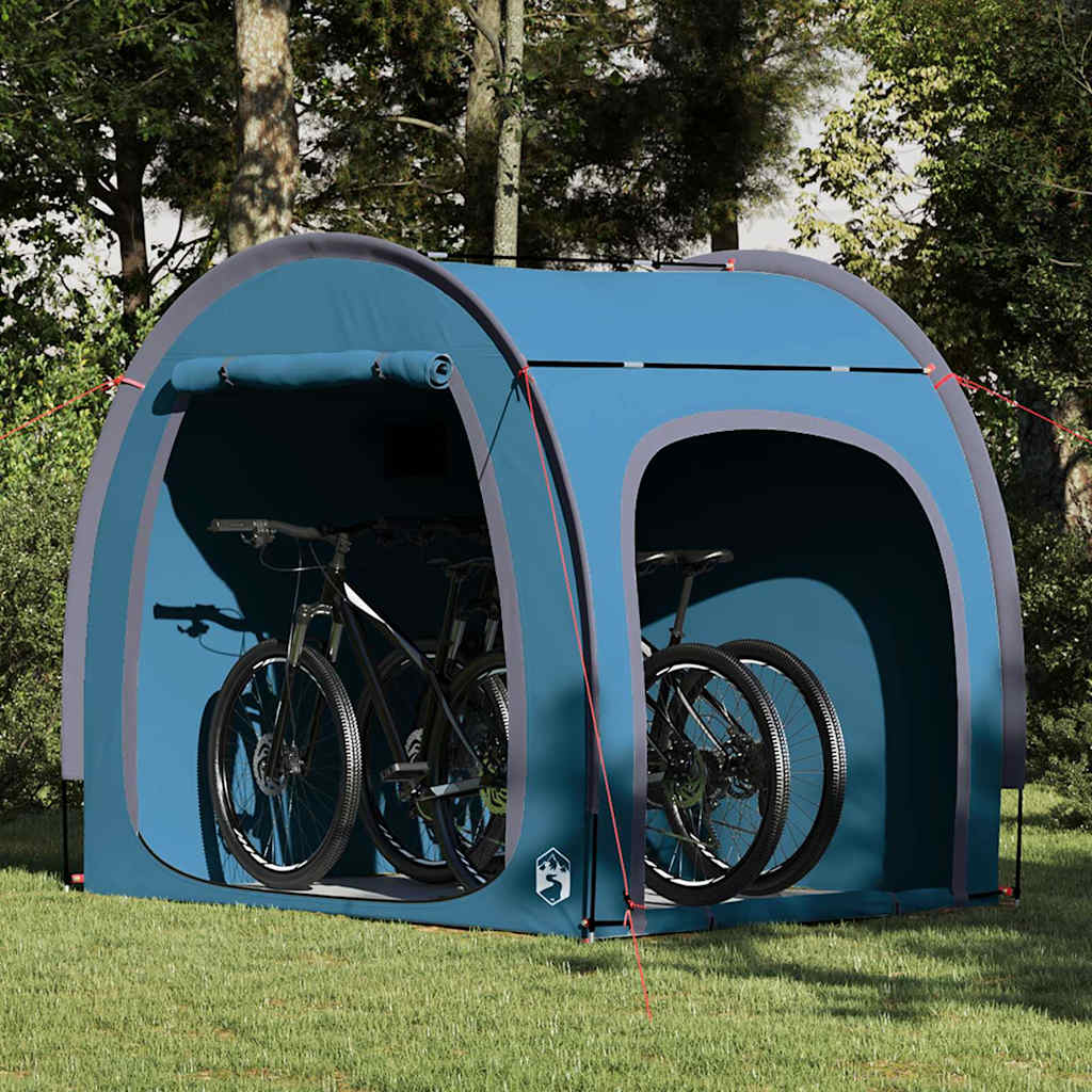 Tenda da bicicletta VidaXL con tetto con portaoggetti blu 218 x 156 x 180 cm