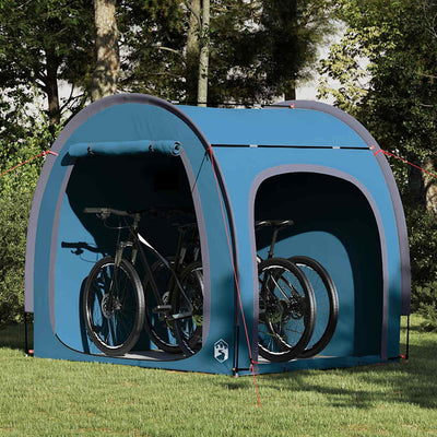 Tienda de campaña para bicicletas VidaXL con techo y almacenamiento azul 218 x 156 x 180 cm