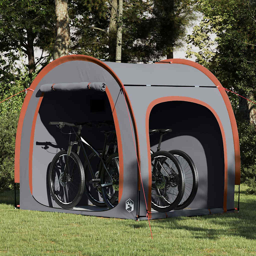 Tienda de campaña para bicicletas VidaXL con techo con almacenamiento gris y naranja 218 x 156 x 180 cm