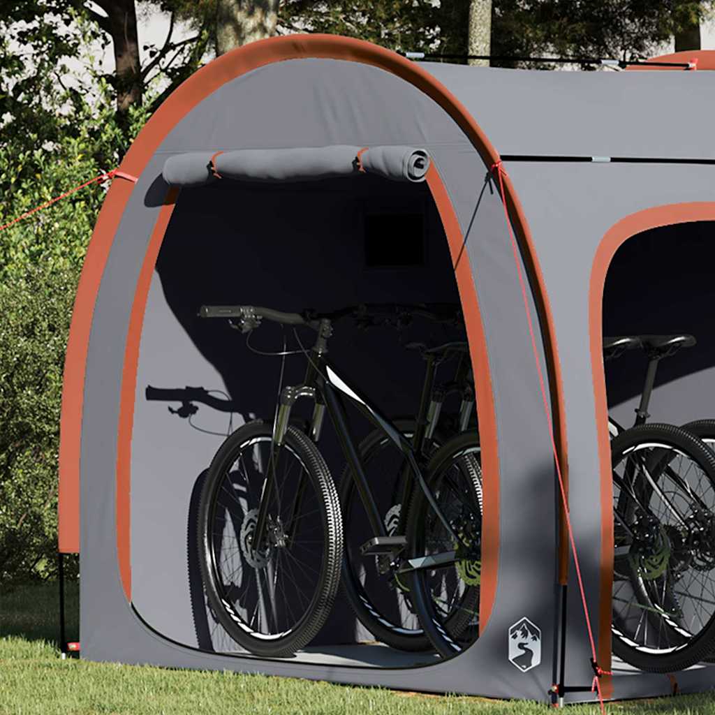 Tienda de campaña para bicicletas VidaXL con techo con almacenamiento gris y naranja 218 x 156 x 180 cm