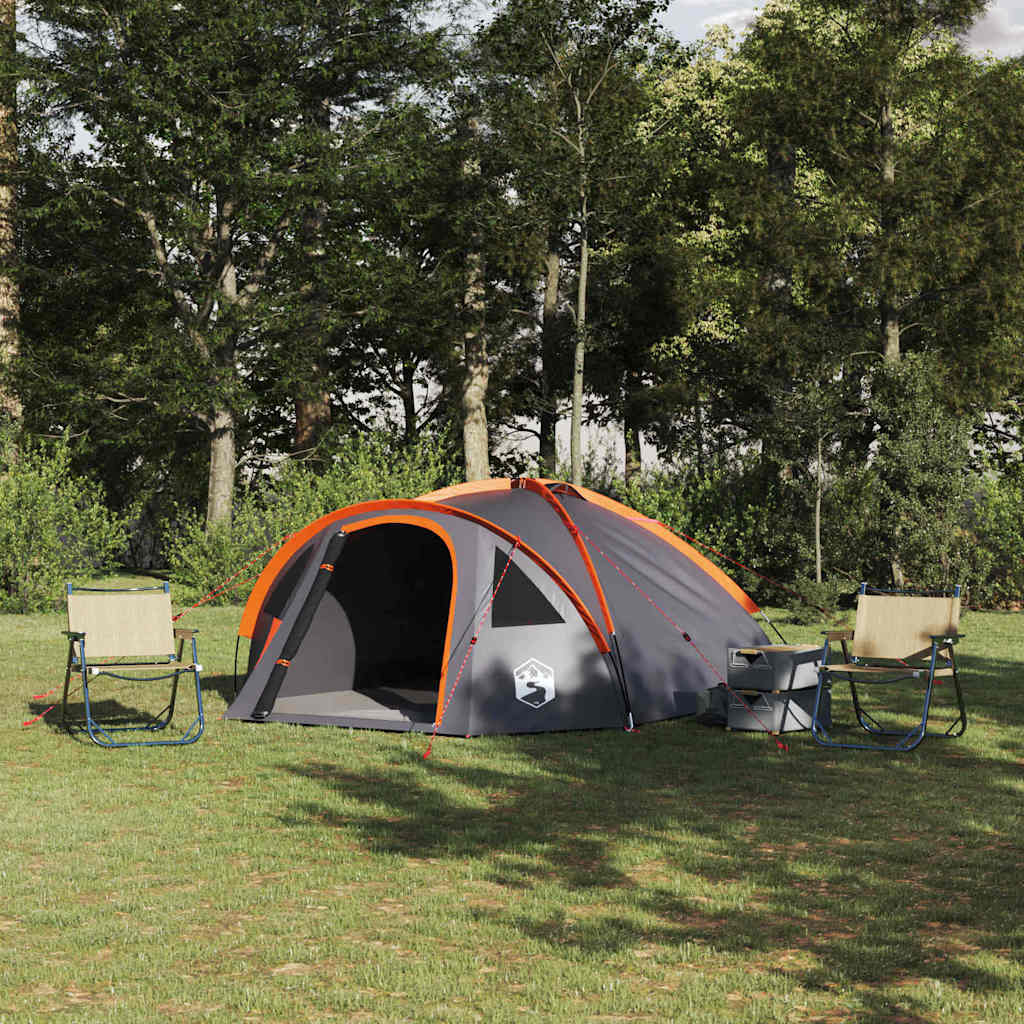 Tienda de campaña VidaXL gris y naranja 308 x 268 x 130 cm poliéster
