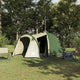 Vidaxl koepeltent koepel met dak met opslag groen 384 x 254 x 170 cm