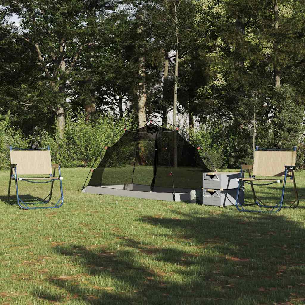 Tienda de campaña VidaXL con techo con almacenaje gris y negro 236 x 108 x 120 cm