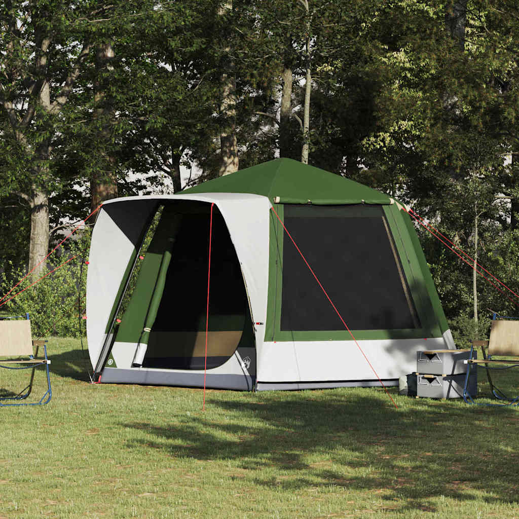 Vidaxl camping tent huisje met dak groen 420 x 420 x 227 cm polyester