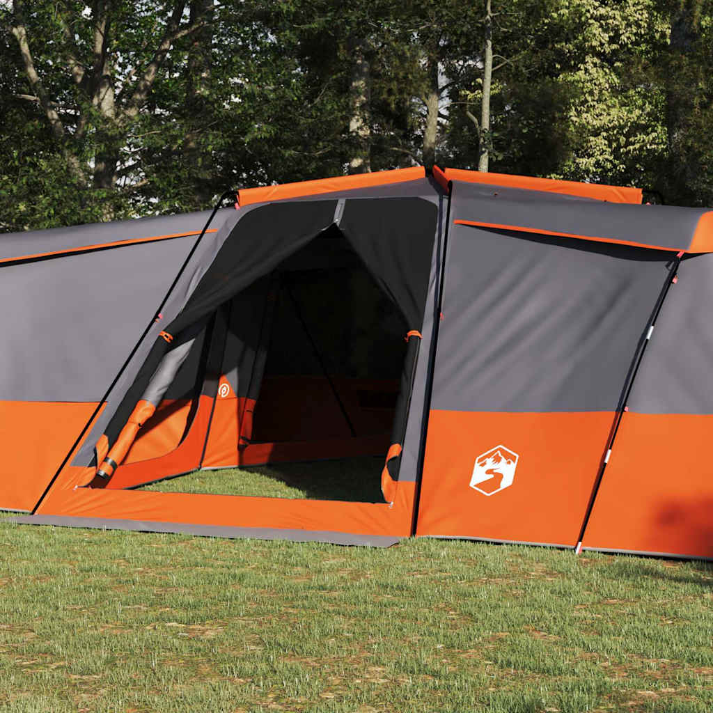 Tienda familiar vidaxx con techo tafetán gris y naranja 833 x 585 x 216 cm