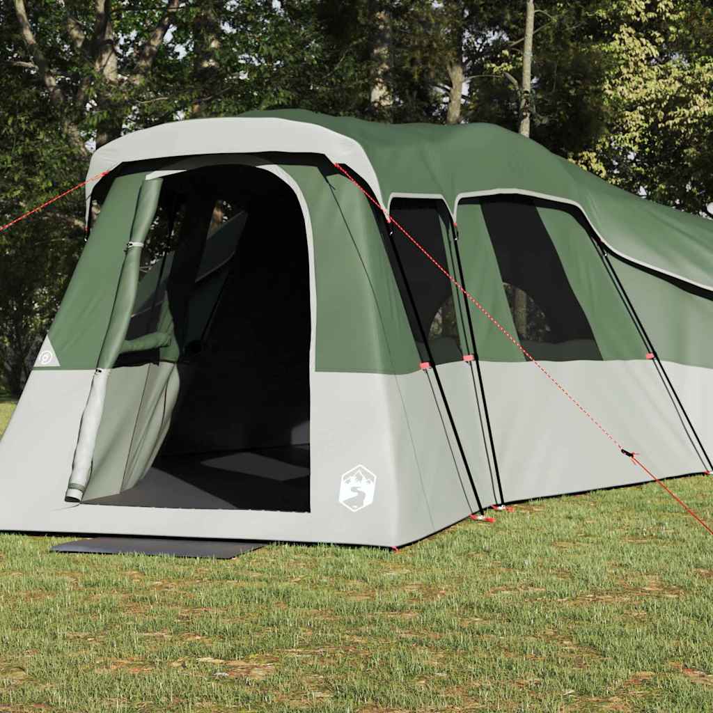 Tienda de campaña familiar vidaxx con techo con almacenamiento tafetán verde 762 x 655 x 218 cm