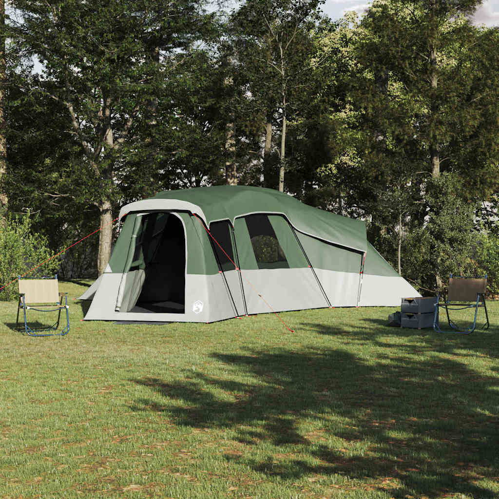 Tienda de campaña familiar vidaxx con techo con almacenamiento tafetán verde 762 x 655 x 218 cm