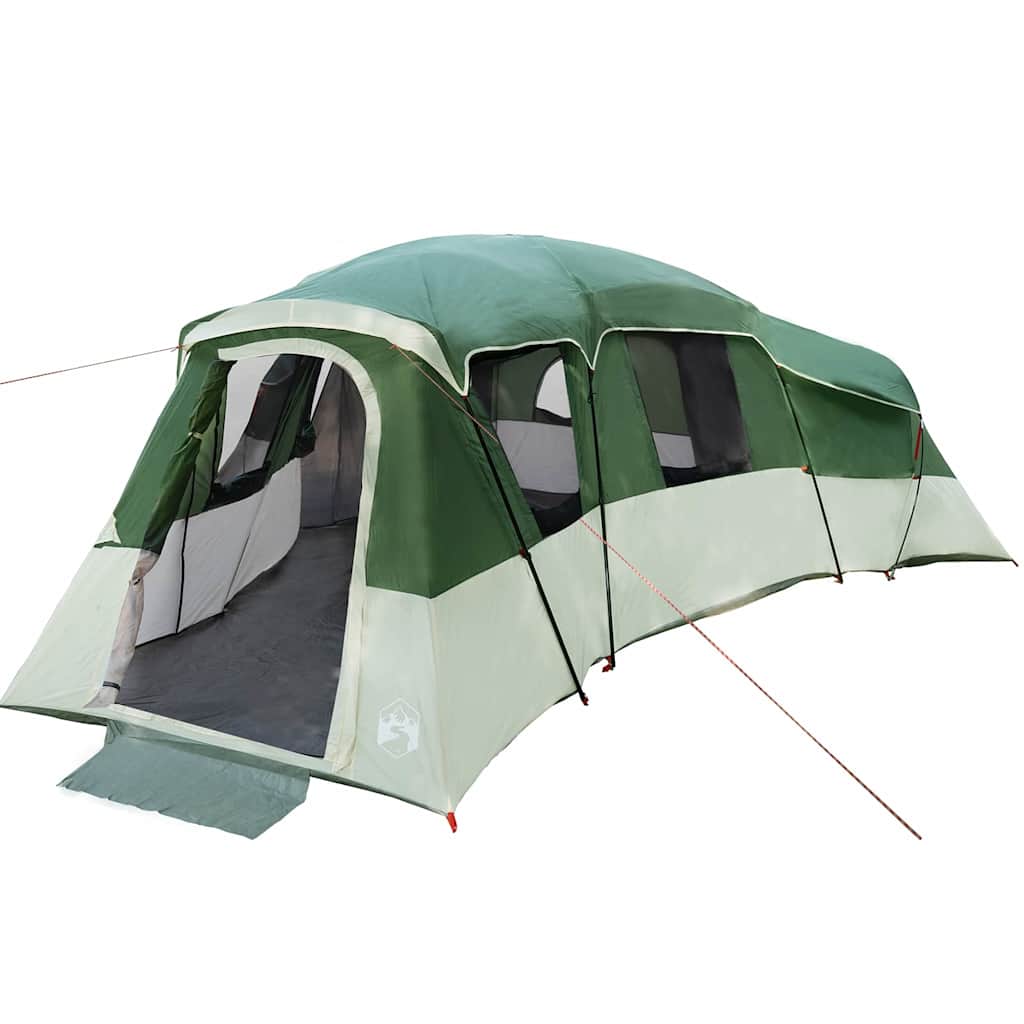 Tienda de campaña familiar vidaxx con techo con almacenamiento tafetán verde 762 x 655 x 218 cm