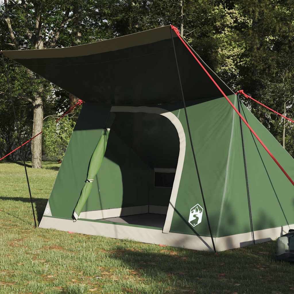 VidaXL camping tent with roof with storage green 282 x 225 x 154 cm taffeta