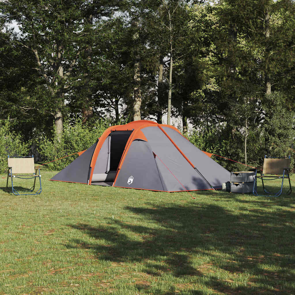 Tenda a tunnel Vidaxx con tetto grigio e arancione 510 x 240 x 156 cm taffetà