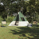 Tienda tipi Vidaxx con techo y almacenamiento verde 383 x 338 x 217 cm tafetán