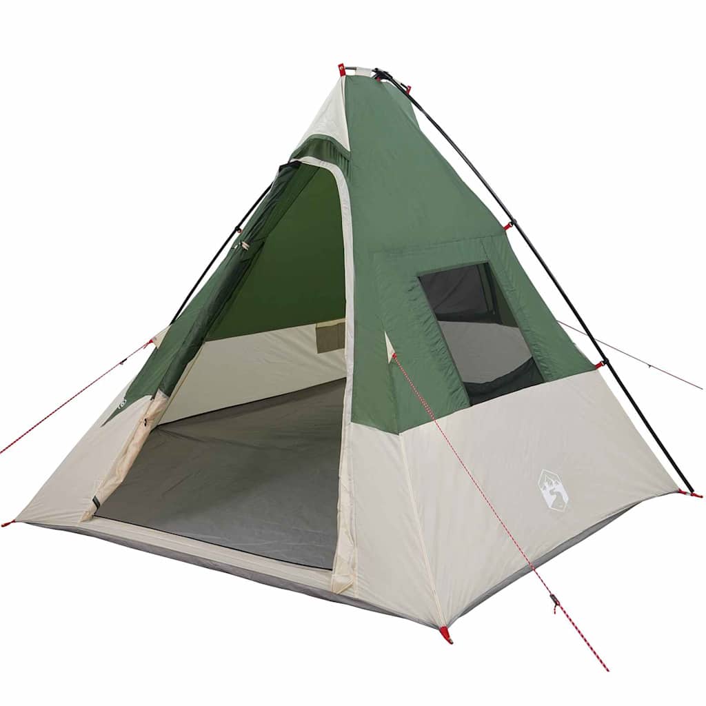 Tienda tipi Vidaxx con techo y almacenamiento verde 383 x 338 x 217 cm tafetán
