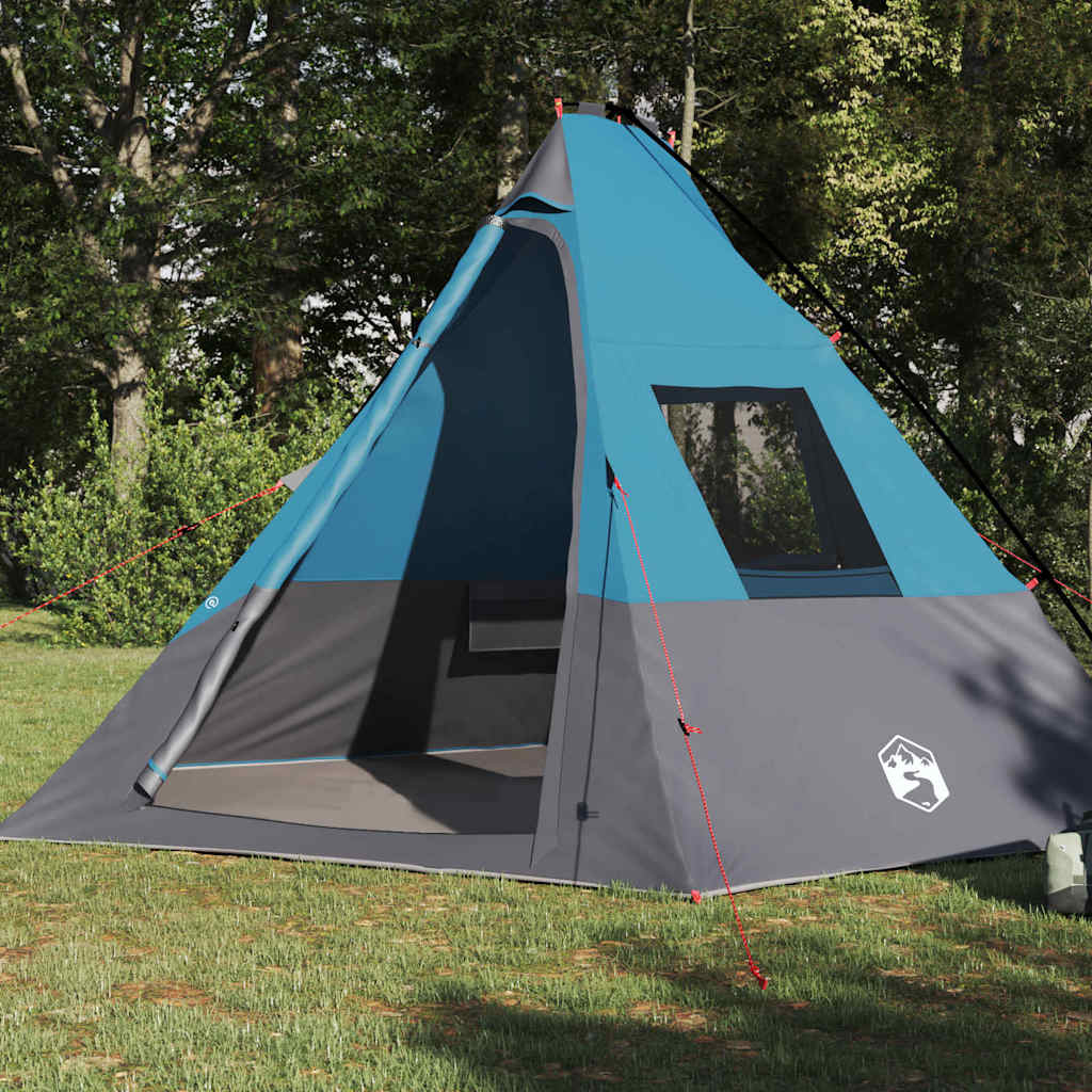 Tenda teepee Vidaxx con tetto e ripostiglio blu 383 x 338 x 217 cm taffetà