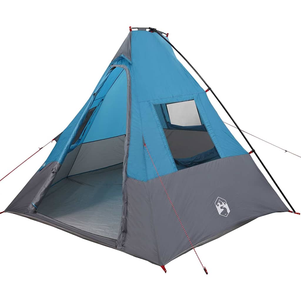 Tenda teepee Vidaxx con tetto e ripostiglio blu 383 x 338 x 217 cm taffetà