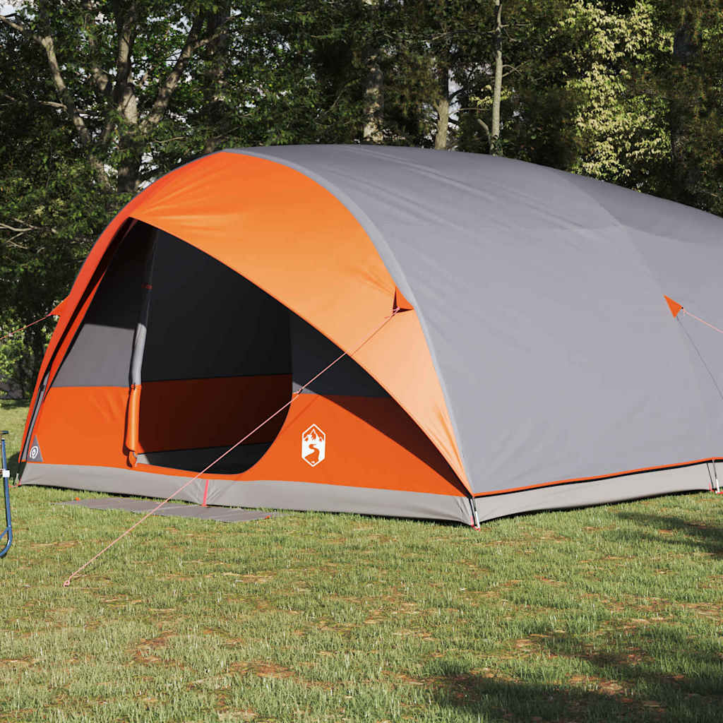 Tenda a tunnel Vidaxx con tetto grigio e arancione 500 x 348 x 200 cm taffetà