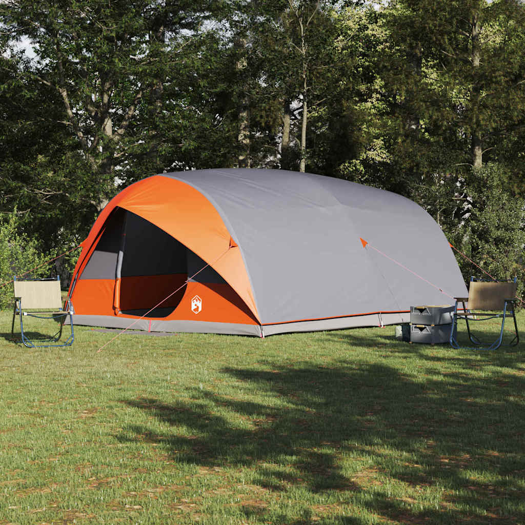 Tenda a tunnel Vidaxx con tetto grigio e arancione 500 x 348 x 200 cm taffetà