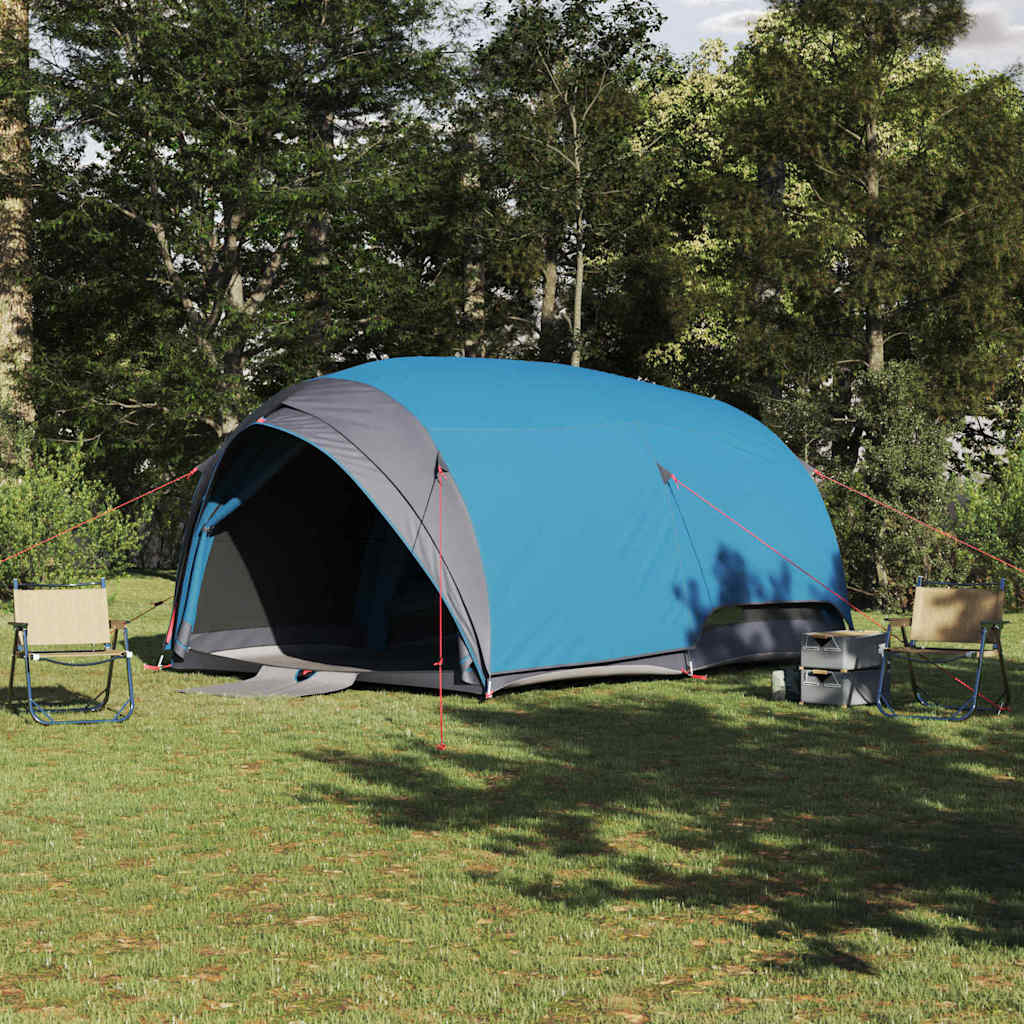 Tenda a tunnel Vidaxx con tetto e ripostiglio blu 410 x 285 x 198 cm taffetà