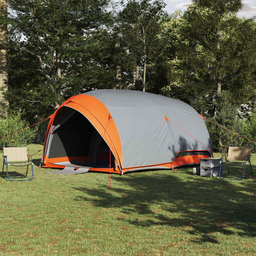 Tenda a tunnel Vidaxx con tetto grigio e arancione 410 x 285 x 198 cm taffetà