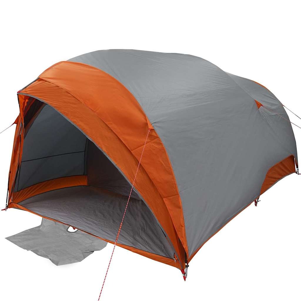 Tenda a tunnel Vidaxx con tetto grigio e arancione 410 x 285 x 198 cm taffetà