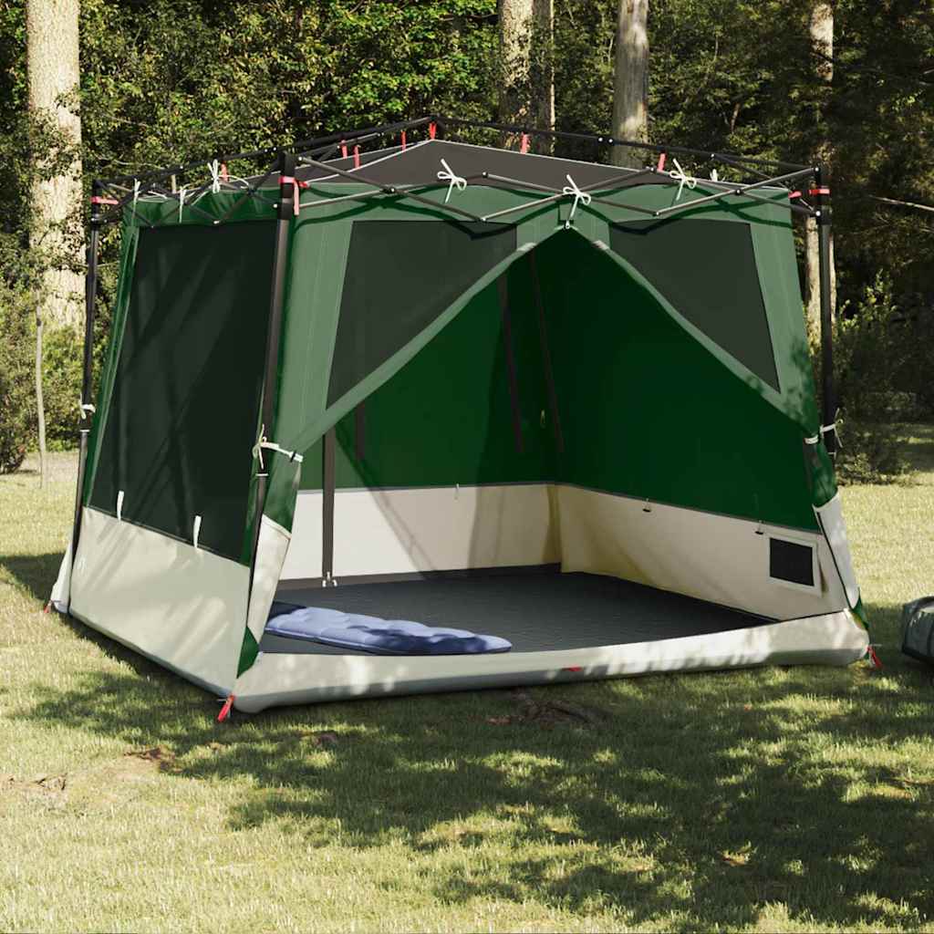 Tienda interior vidaxx con techo con almacenamiento tafetán verde 291 x 291 x 240 cm