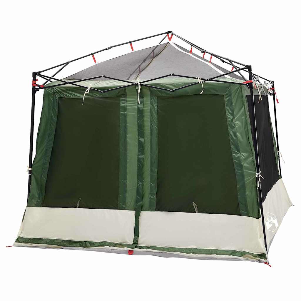 Tienda interior vidaxx con techo con almacenamiento tafetán verde 291 x 291 x 240 cm